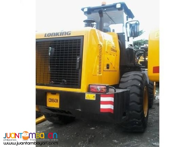 CDM843 Lonking Wheel Loader 2.3cbm Bucket Size 