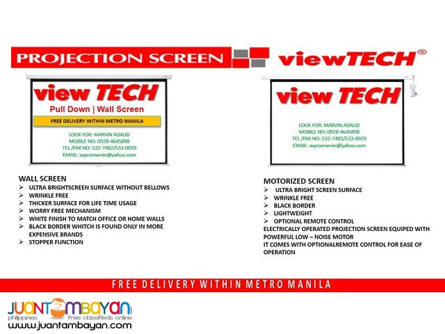 VIEWTECH PROJECTOR SCREEN