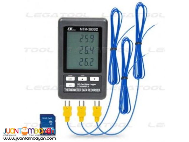 3-Channel Type-K Thermocouple Datalogger, Temperature Recorder