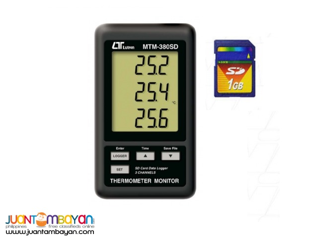 3-Channel Type-K Thermocouple Datalogger, Temperature Recorder