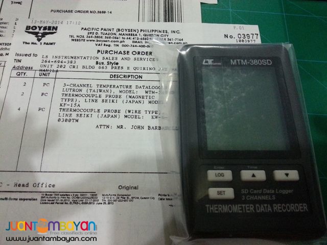 3-Channel Type-K Thermocouple Datalogger, Temperature Recorder