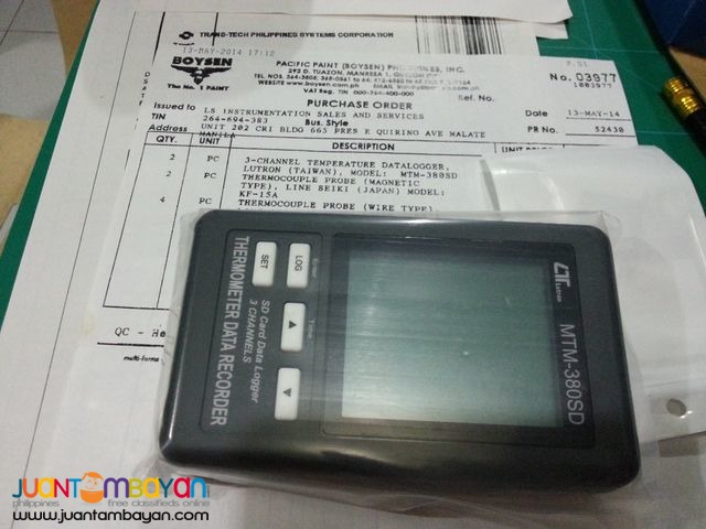 3-Channel Type-K Thermocouple Datalogger, Temperature Recorder