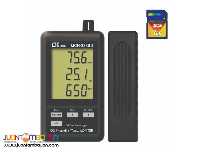 Carbon Dioxide Meter, CO2 Meter, Datalogger, Recorder, MCH-383SD