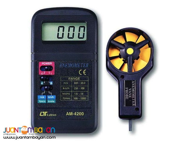 Anemometer, Vane Anemometer, Air Velocity Meter