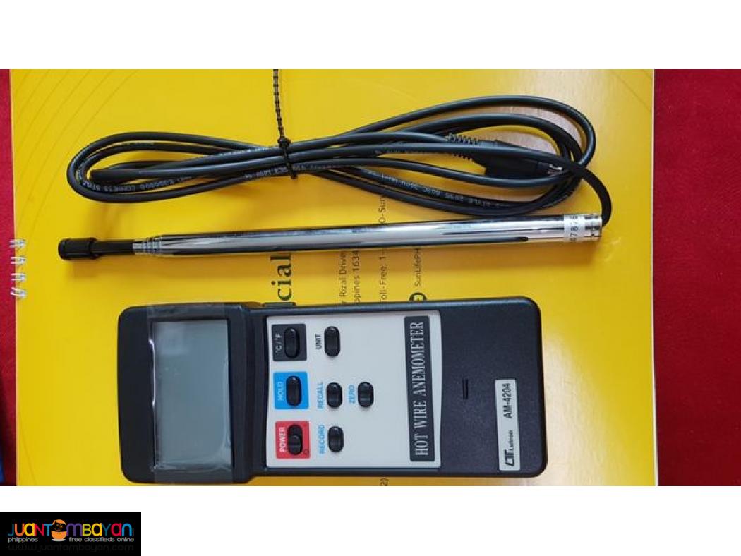Hot Wire Anemometer, Air Velocity Meter, Lutron AM-4204