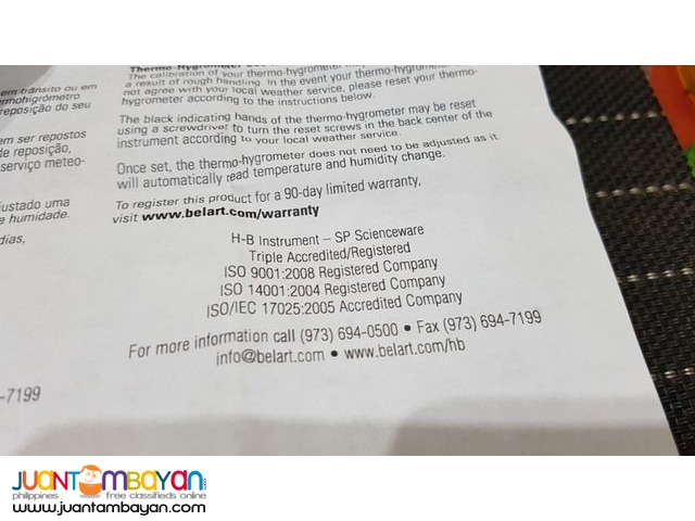 Aneroid Barometer, HB Durac (US), 3.5 Inches Diameter