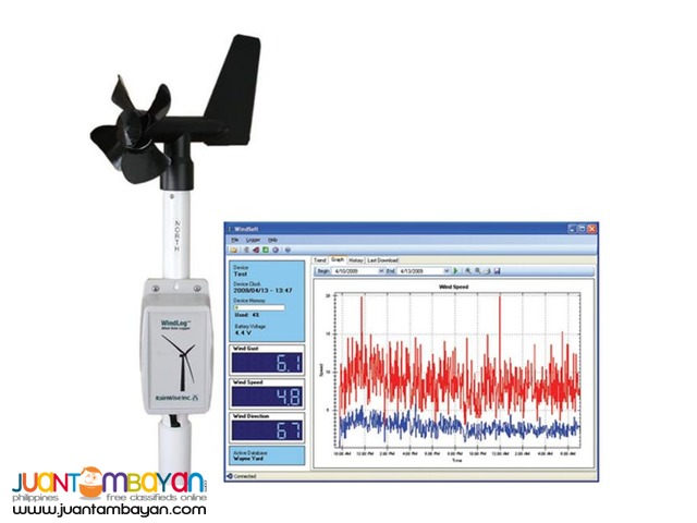 Wind Speed Meter, Wind Direction, Datalogger, Anemometer, Rainwise