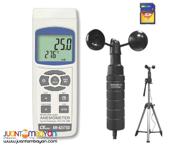 Cup Anemometer Datalogger, Wind Speed Meter, Wind Profiling