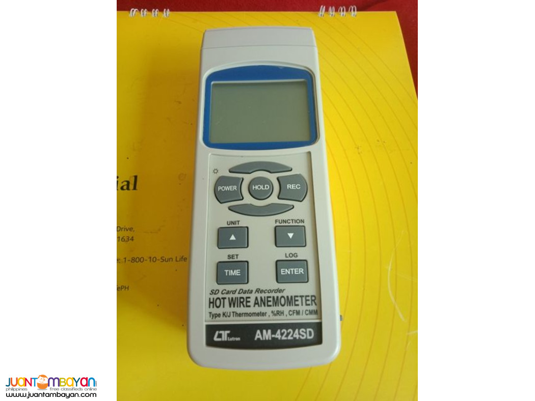 Hot Wire Anemometer, Datalogger, Lutron AM-4224SD