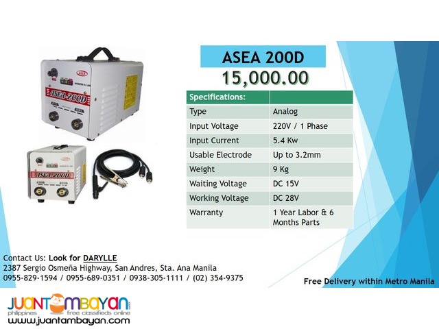 ASEA 200D (White) ARC DC Inverter Type Welding Machine