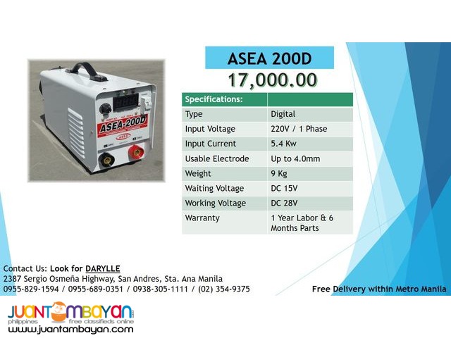 ASEA 200D (White-Digital) ARC DC Inverter Type Welding Machine
