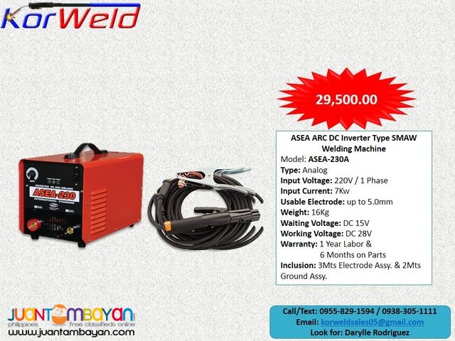 ASEA 230A ARC DC Inverter Type Welding Machine