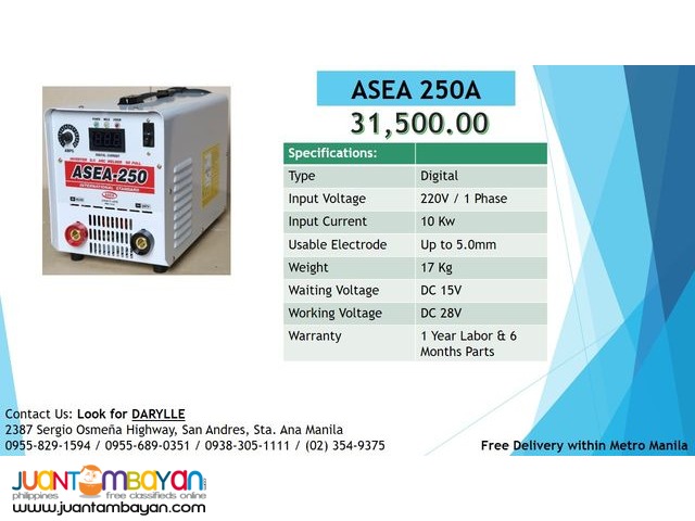 ASEA 250A ARC DC Inverter Type Welding Machine