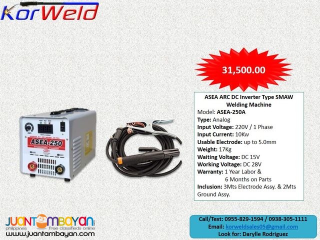ASEA 250A ARC DC Inverter Type Welding Machine