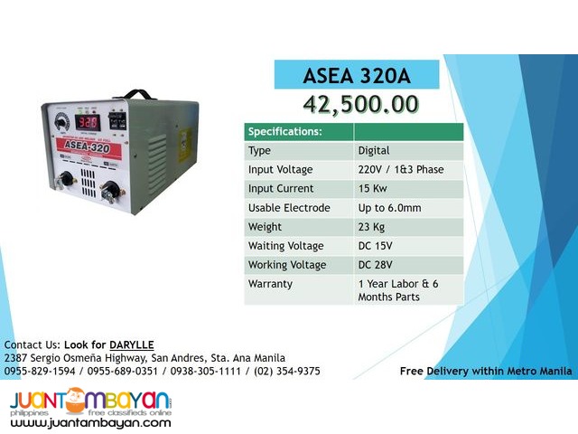 ASEA 320A ARC DC Inverter Type Welding Machine