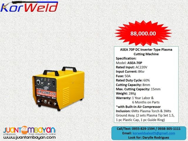 ASEA 70P Plasma Cutter DC Inverter Type Plasma Cutting Machine