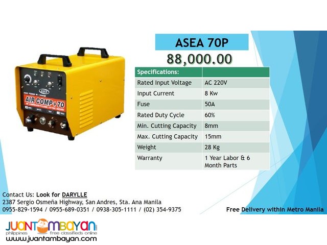 ASEA 70P Plasma Cutter DC Inverter Type Plasma Cutting Machine