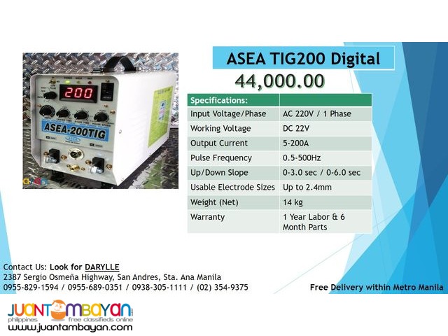 ASEA DC TIG 200 DC Inverter Type Welding Machine