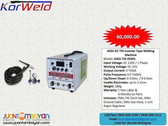 ASEA DC TIG 350DL DC Inverter Type Welding Machine