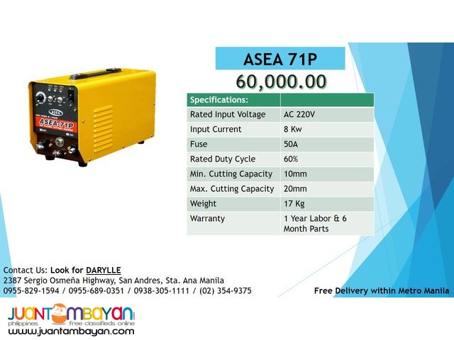 ASEA 71P Plasma Cutter DC Inverter Type Plasma Cutting Machine