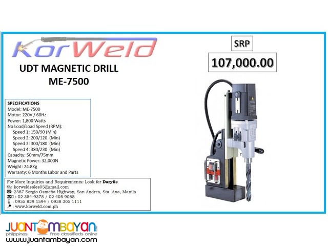 UDT MAgnetic Drill ME7500