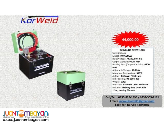 Sukyoung PVC Welder PW950New