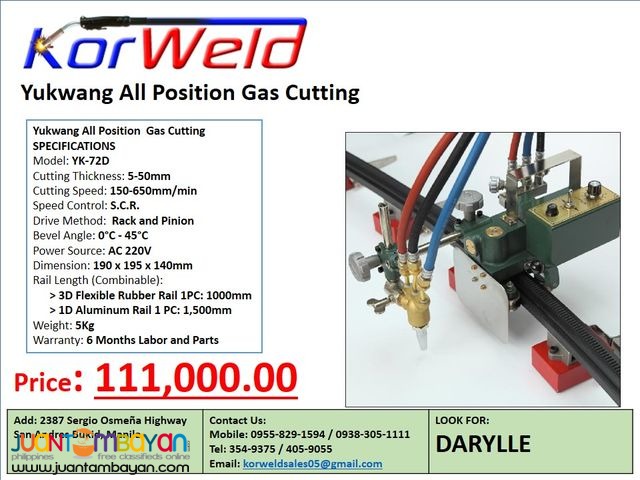 Yukwang YK-72D (All-Position Gas Cutting)