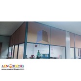 Floor to Ceiling Office Partition-Fabric with Glass-Tina NJLAN