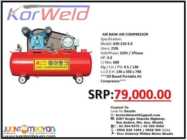 AirBank Air Compressor Oil-Based A30-210-3.0