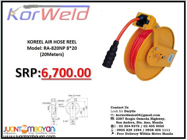 Koreel Air Hose Reel RA_820NP (8 x 12) 20Mts