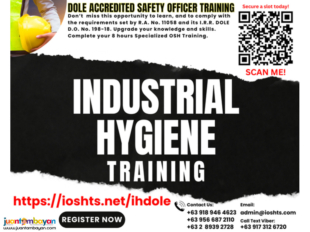 Industrial Hygiene Training DOLE Safety Officer Training SO3 SO2 SO1