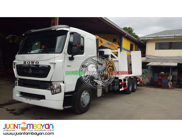 Brand new Howo T7 A7 10 wheeler 5 tons boom self-loading truck
