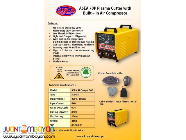 ASEA 70P Plasma Cutter DC Inverter Type Plasma Cutting Machine