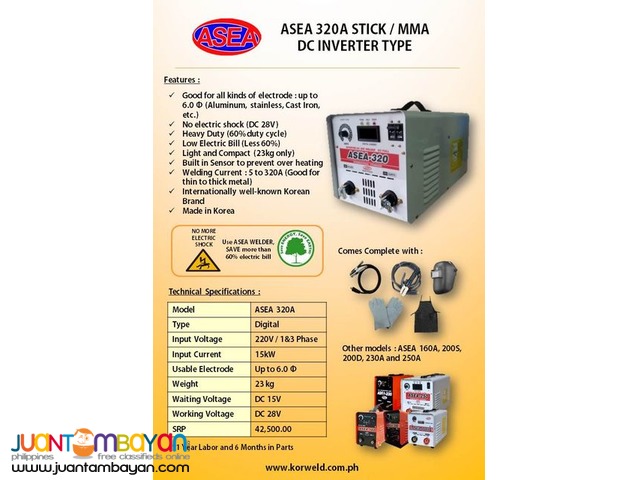 ASEA 320A ARC DC Inverter Type Welding Machine