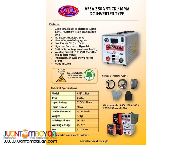 ASEA 250A ARC DC Inverter Type Welding Machine
