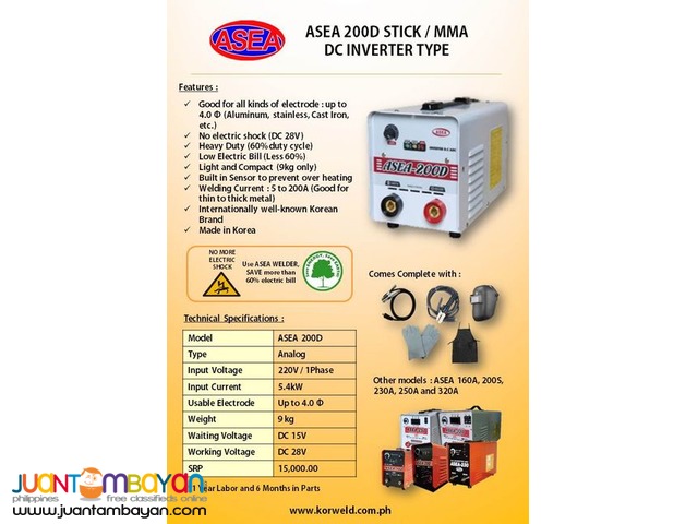 ASEA 200D ARC DC Inverter Type Welding Machine