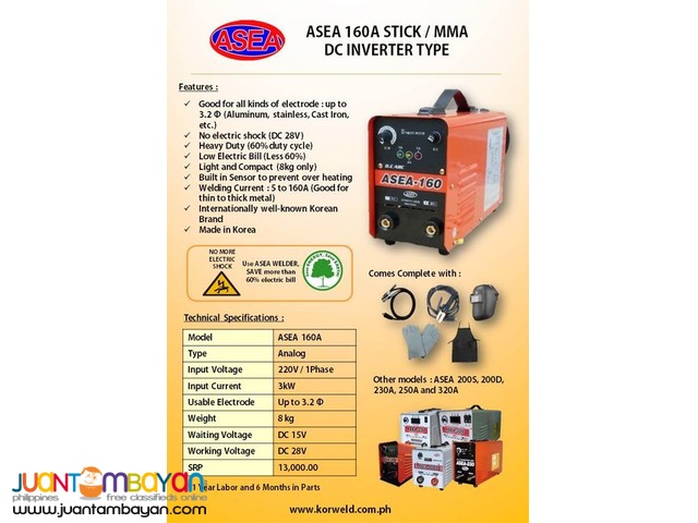 ASEA 160A ARC DC Inverter Type Welding Machine