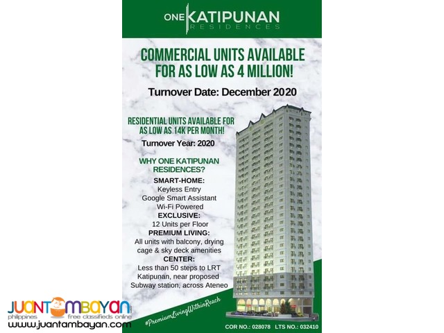 Commercial Units For Sale Along Katipunan Ave Quezon City