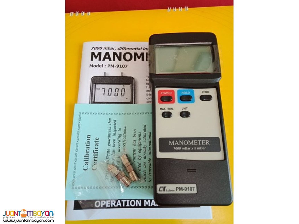Manometer, Differential Pressure Manometer, 7000 mBAR