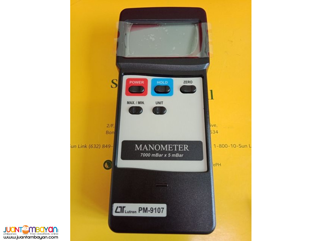 Manometer, Differential Pressure Manometer, 7000 mBAR