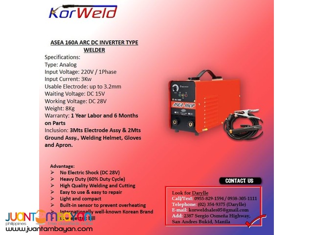 ARC Welding Machine DC Inverter Type (ASEA-160A)