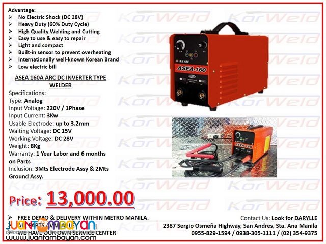 ARC Welding Machine DC Inverter Type (ASEA-160A)