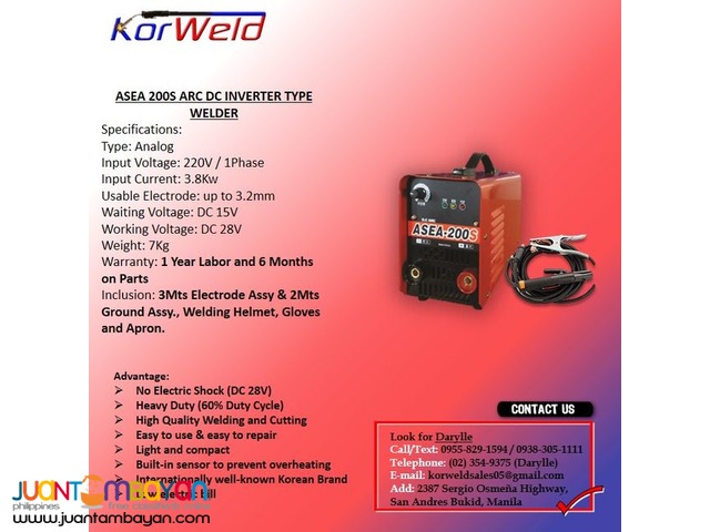 ARC Welding Machine DC Inverter Type (ASEA-200S)