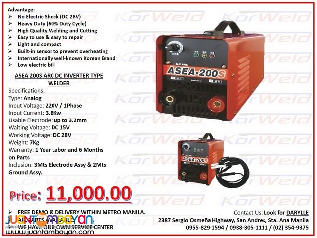 ARC Welding Machine DC Inverter Type (ASEA-200S)