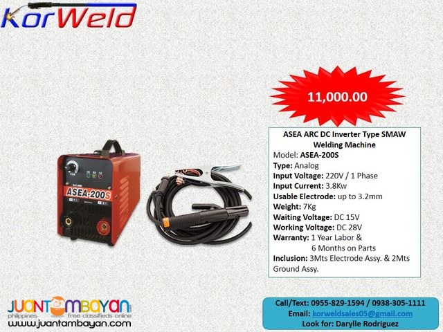 ARC Welding Machine DC Inverter Type (ASEA-200S)
