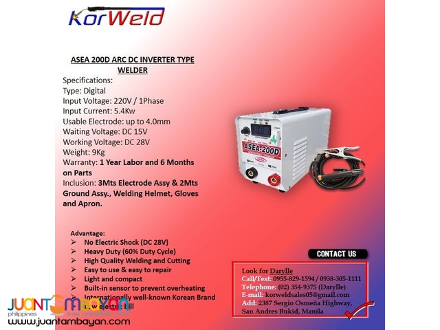 ARC Welding Machine DC Inverter Type (ASEA-200D Digital)