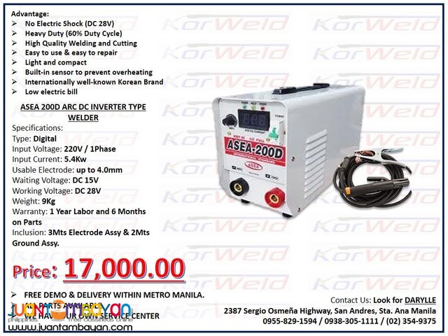 ARC Welding Machine DC Inverter Type (ASEA-200D Digital)