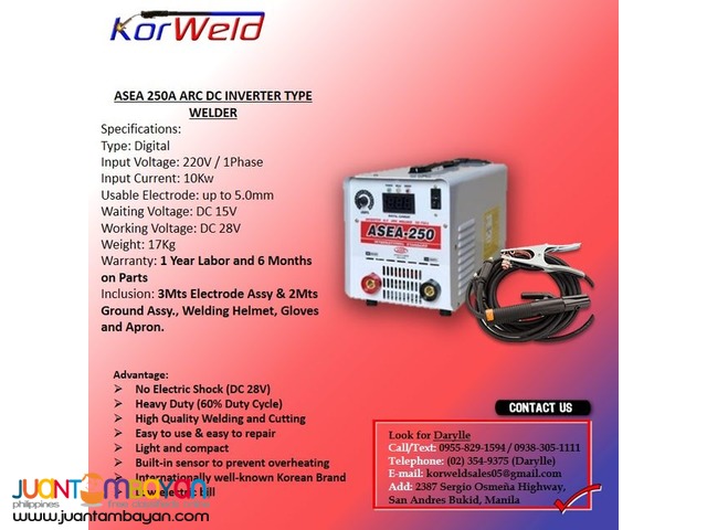 ARC Welding Machine DC Inverter Type (ASEA-250A)
