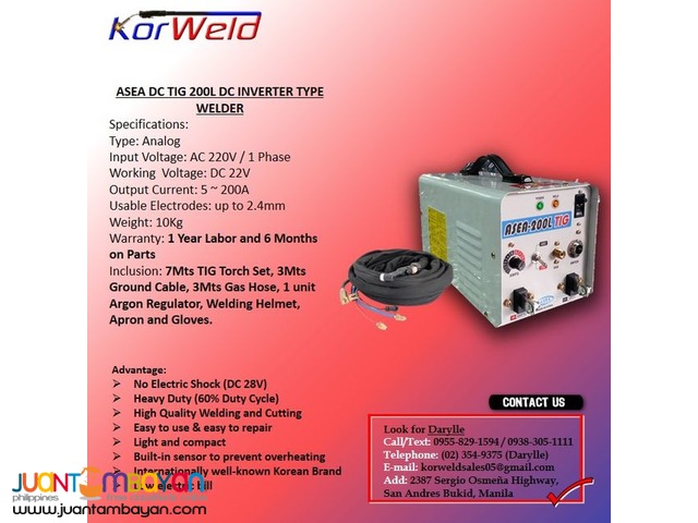 TIG Welding Machine DC Inverter Type (ASEA-TIG200L)