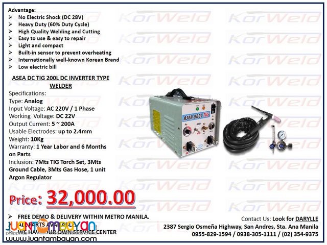 TIG Welding Machine DC Inverter Type (ASEA-TIG200L)